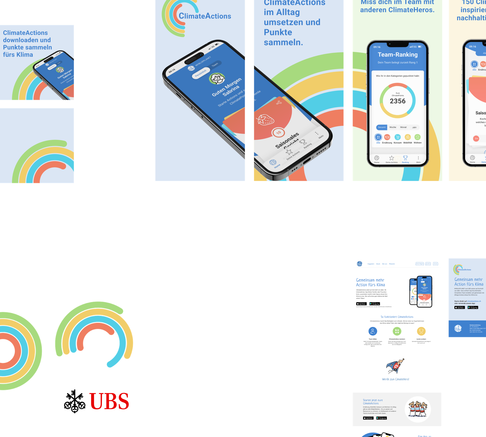 ClimateActions-App-Mockup — Challenges, Teams, Wallet.