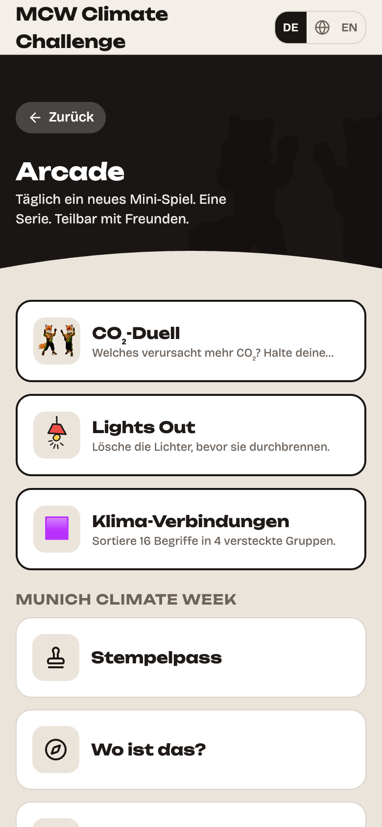Arcade des MCW Climate Challenge.
